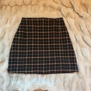 Plaid Women's Skirt in Green and Brown